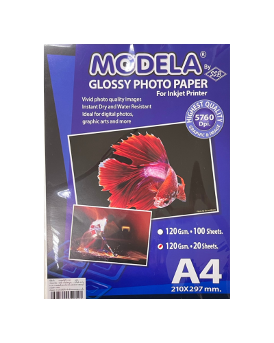 กระดาษโฟโต้ Modela A4 120g. 20p.