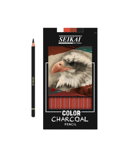 ดินสอไม้ Charcoal Seikai SE2828-BK สีดำ [1กล่องx12แท่ง]