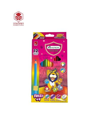ดินสอสีไม้ยาว Masterart Super Bright 12 สี