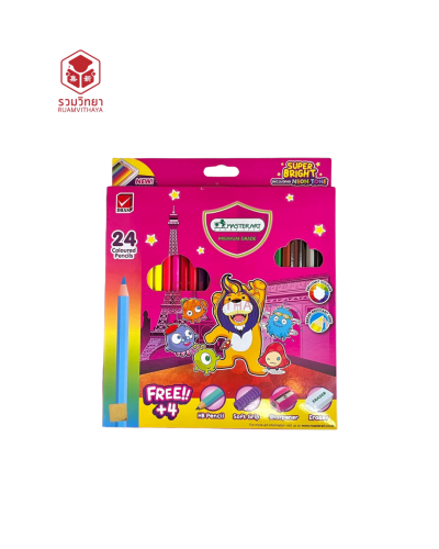 ดินสอสีไม้ยาว Masterart Super Bright 24 สี
