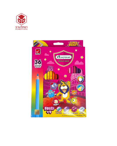 ดินสอสีไม้ยาว Masterart Super Bright 36 สี