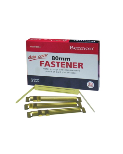 ลิ้นแฟ้มโลหะ Bennon BN5904 50 ชิ้น สีทอง