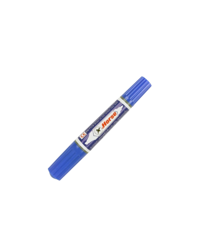 ปากกาเคมี Horse 2 หัว สีน้ำเงิน [ x 12.00]