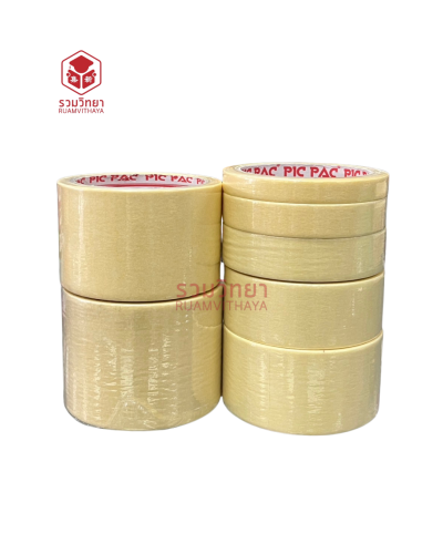 เทปกาวย่น Picpac 3/4 นิ้ว แกนใหญ่ สีขาว