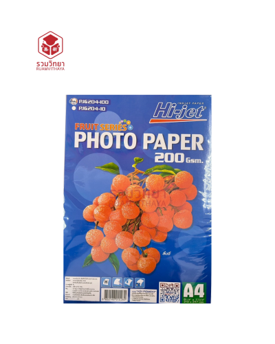 กระดาษโฟโต้ Hi-jet PJG204-100 Glossy A4 200g.