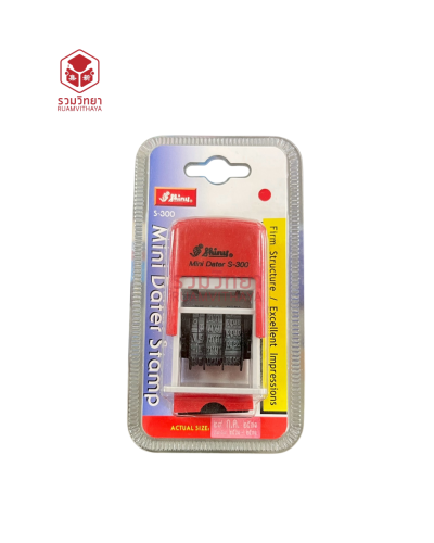 ตรายางวันที่หมึกในตัว Shiny S-300 ภาษาไทย เลขไทย สีแดง