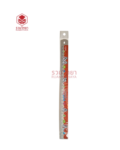 ไม้บรรทัดอลูมิเนียม 12 นิ้ว ลายการ์ตูน คละสี