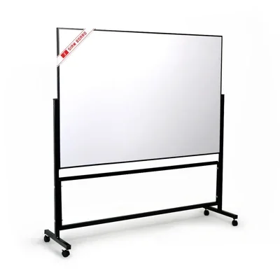 กระดานไวท์บอร์ด ขาตั้ง 2 หน้า Siam Board OFMS0040 กรอบดำ 90x120 ซม.