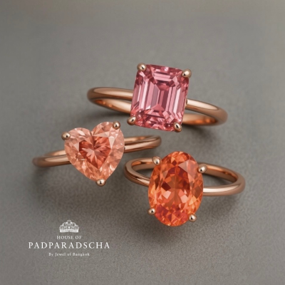 HOUSE OF PADPARADSCHA SOLITAIRE RING