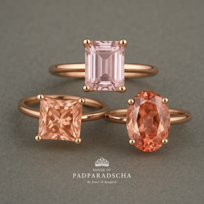 HOUSE OF PADPARADSCHA SOLITAIRE RING