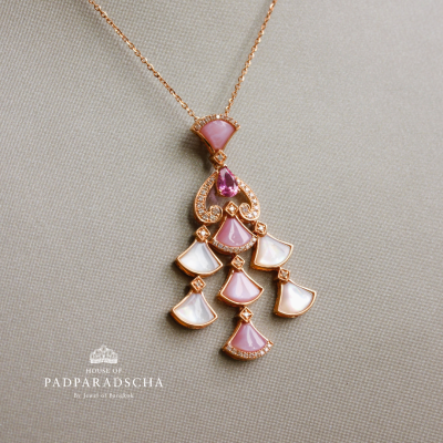Padparadscha & Mother of Pearl Necklace