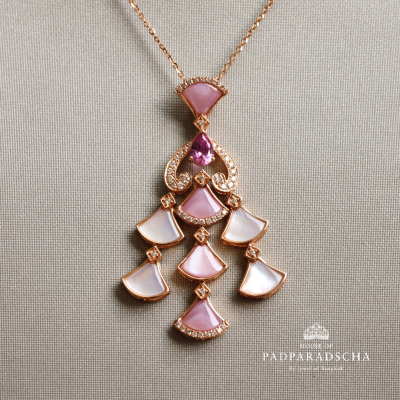 Padparadscha & Mother of Pearl Necklace