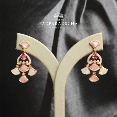 Padparadscha & Mother of Pearl Eearring