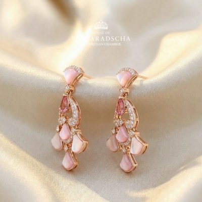 Padparadscha & Mother of Pearl Earring