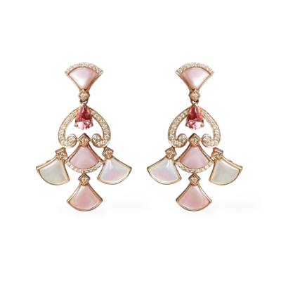 Padparadscha & Mother of Pearl Eearring