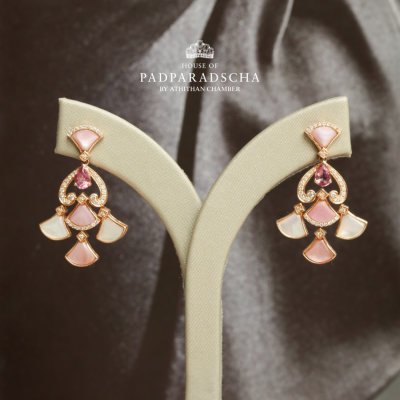 Padparadscha & Mother of Pearl Earring