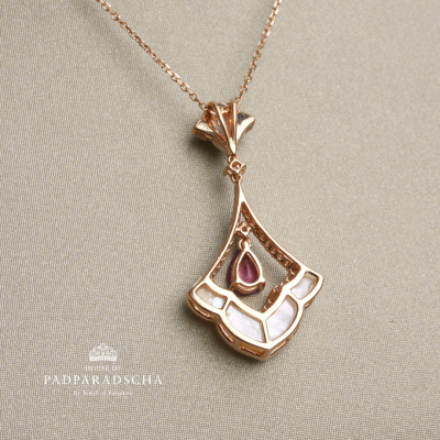 Padparadscha & Mother of Pearl Necklace