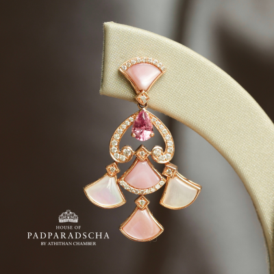 Padparadscha & Mother of Pearl Earring