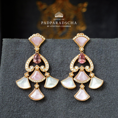 Padparadscha & Mother of Pearl Earring