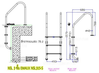 Ladder Stainless 3 Step