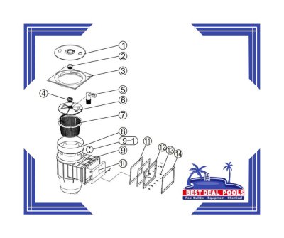 EM0050-RC Skimmer EMAUX for concrete pools
