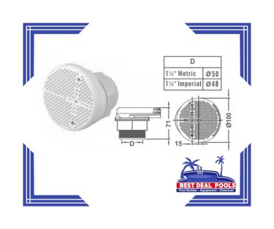 สะดือบ่อสปา EM3811 Suction Drain Lock Nut Connection 15" สีขาว