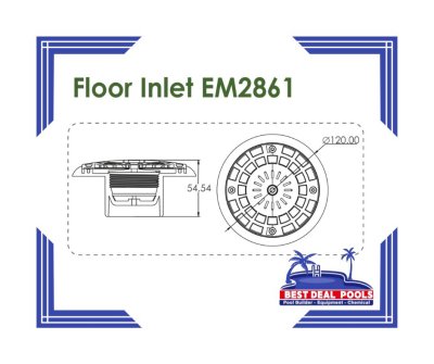 EM2861 Floor return inlet for Concrete pools, Glue type,2" @ 63mm
