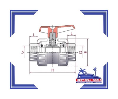 Standard ball valve 1" EPDM-HDPE