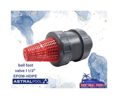 ฟุตวาล์ว ชนิดบอล พร้อมตะกร้า กรอง ขนาด 1-1/2"(Ball foot valve 1-1/2")