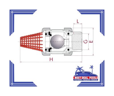 ฟุตวาล์ว ชนิดบอล พร้อมตะกร้า กรอง ขนาด 1-1/2"(Ball foot valve 1-1/2")