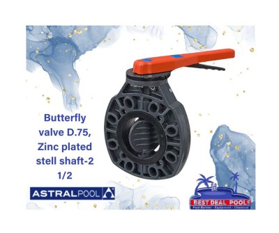 Butterfly valve D.75,Zinc plated stell shaft-2 1/2"