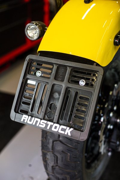 Runstock Logobox License Plate – Universal Motorcycle Plate Frame