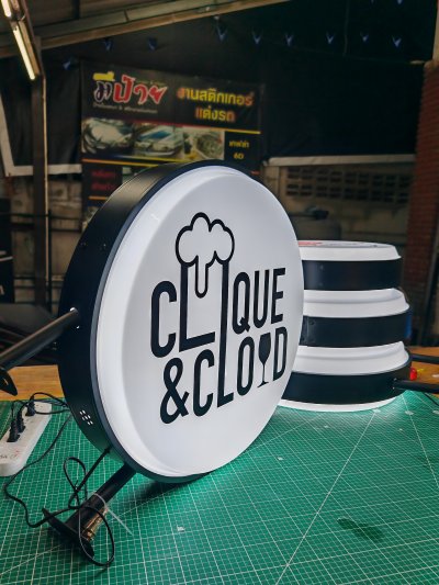 กล่องไฟสำเร็จรูป วงกลม 60cm 2 หน้า