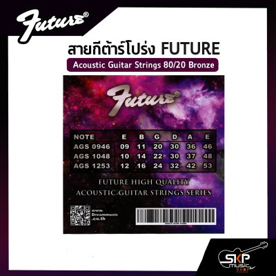 สายกีต้าร์โปร่ง FUTURE แบบชุด เบอร์ .010 - .048 Acoustic Guitar Strings 80/20 Bronze