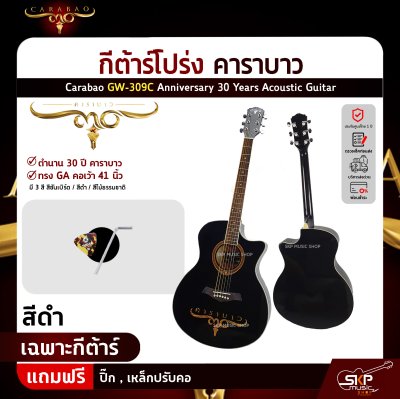 กีต้าร์โปร่ง คาราบาว ฉลองครบรอบ 30 ปี ทรง GA คอเว้า 41 นิ้ว Carabao GW-309C Anniversary 30 Years Acoustic Guitar