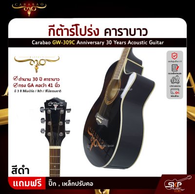 กีต้าร์โปร่ง คาราบาว ฉลองครบรอบ 30 ปี ทรง GA คอเว้า 41 นิ้ว Carabao GW-309C Anniversary 30 Years Acoustic Guitar