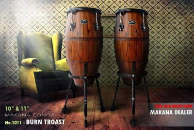 กลองทอมบ้า Makana Conga ขนาด 10 นิ้ว , 11 นิ้ว พร้อมขาตั้งแบบเตาอย่างดี แถมไม้ตีกลอง