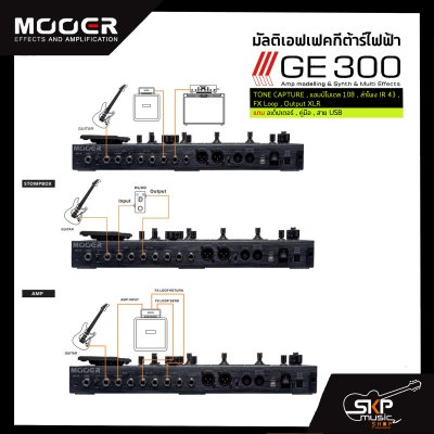 มัลติเอฟเฟคกีต้าร์ไฟฟ้า Mooer GE300 Amp Modeling & Multi Effect TONE CAPTURE , แอมป์โมเดล 108 , ลำโพง IR 43 , FX Loop , Output XLR สินค้าใหม่แท้ รับประกัน 1 ปี