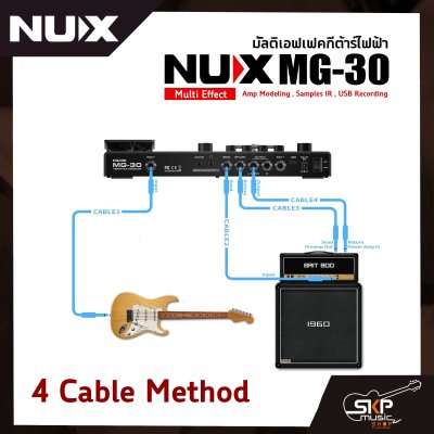 มัลติเอฟเฟคกีต้าร์ไฟฟ้า NUX MG-30 Multi Effect , Amp Modeling , Samples IR , USB Recording สินค้าใหม่แท้ รับประกัน 1 ปี  แถมอเด็ปเตอร์ , Foot Switch , คู่มือ