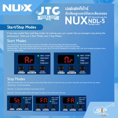 เอฟเฟคกีต้าร์ อัดเสียงลูบและมีจังหวะเสียงกลอง NUX JTC Drum & Loop Pro NDL-5 Verdugo Series สินค้าใหม่แท้ รับประกัน 1 ปี