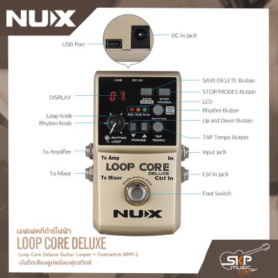 NUX Loop Core Deluxe Guitar Looper + Footswitch NMP-2