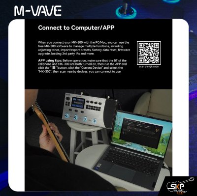 มัลติเอฟเฟคกีต้าร์ไฟฟ้า/เบส M-VAVE MK-300 Multi-Effect Modeler Capturer Guitar Bass Processor