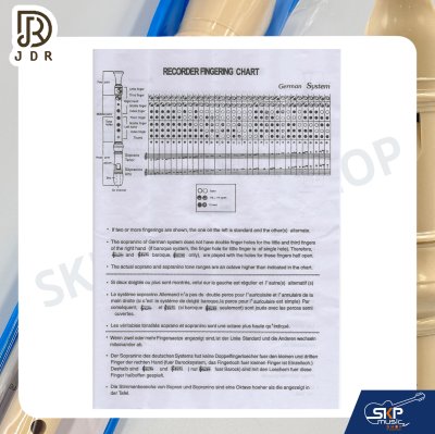 ขลุ่ยรีคอร์เดอร์ ขลุ่ย 3 ท่อน มาตรฐานสากล พลาสติก ABS อย่างดี สีครีม Recorder JDR-12G German Soprono C