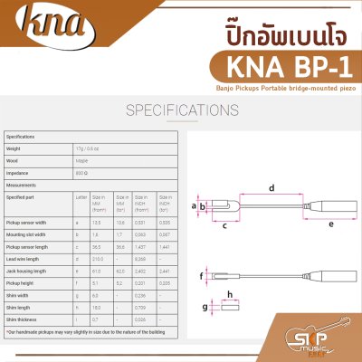 KNA BP-1 Banjo Pickups Portable bridge-mounted piezo