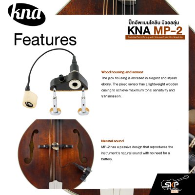 KNA MP-2 Portable Piezo Pickup with Volume Control for Mandolin