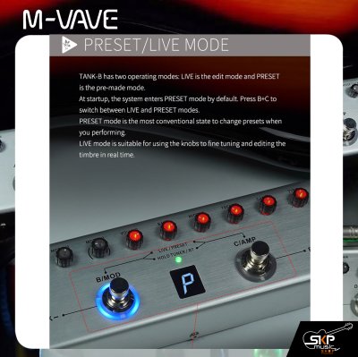 มัลติเอฟเฟคกีต้าร์เบส M-VAVE TANK-B Multi Effect Bass ต่อ APP ได้, มีแบตเตอรี่ในตัว, Modulations, Compressor , Preamp