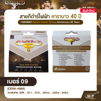 สายกีต้าร์ไฟฟ้า คาราบาว 40 ปี CARABAO Electric Guitar Strings Anniversary 40 Years