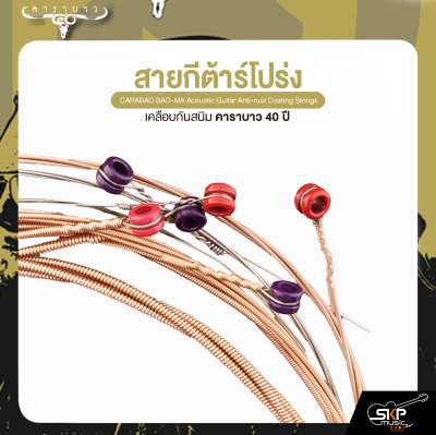 สายกีต้าร์โปร่ง เคลือบกันสนิม คาราบาว 40 ปี CARABAO BAO-MA Acoustic Guitar Anti-rust Coating Strings
