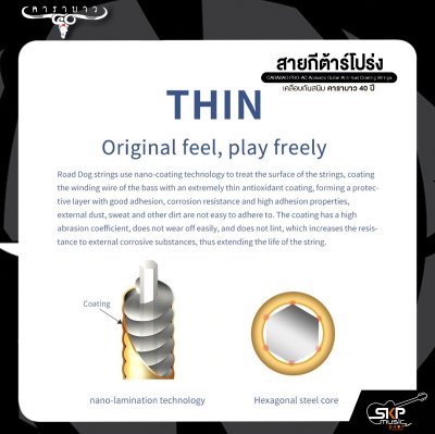สายกีต้าร์โปร่ง เคลือบกันสนิม คาราบาว 40 ปี CARABAO PRO-AC Acoustic Guitar Anti-rust Coating Strings