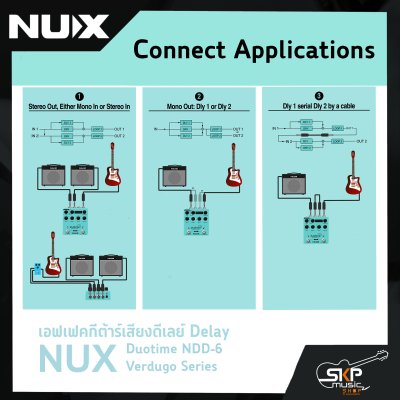 เอฟเฟคกีต้าร์เสียงดีเลย์ Delay NUX Duotime NDD-6 Verdugo Series สินค้าใหม่แท้ รับประกัน 1 ปี